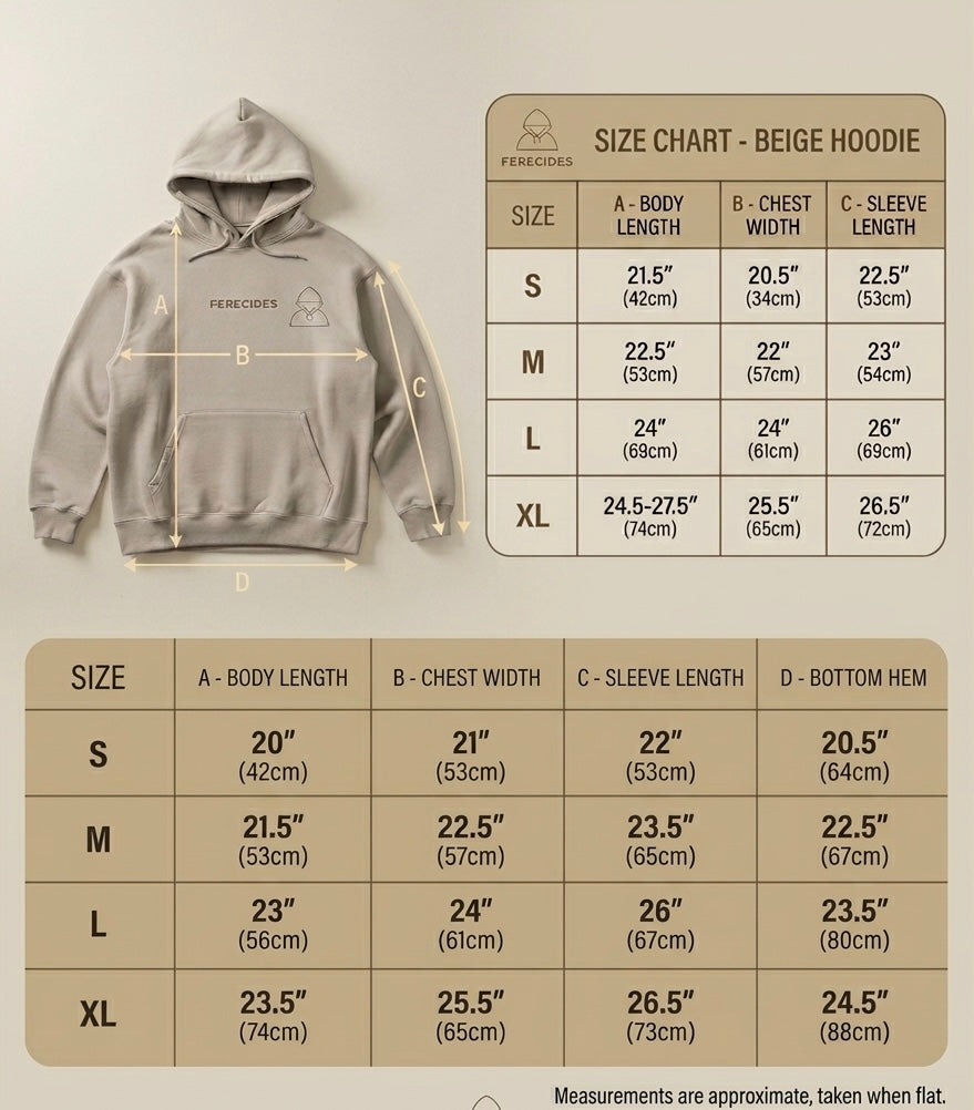 FERECIDES Essential Hoodie - Sand / Beige.