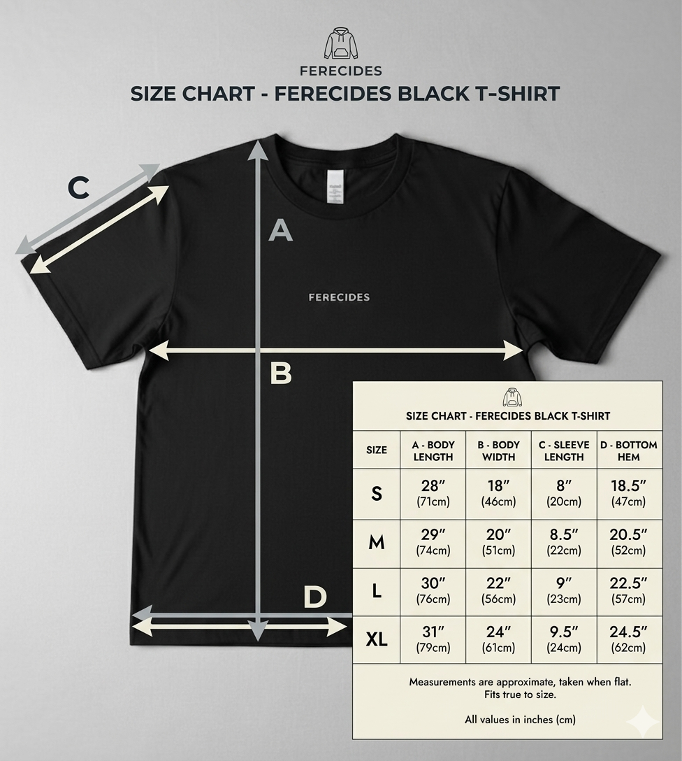 FERECIDES Minimalist T-Shirt - Black.